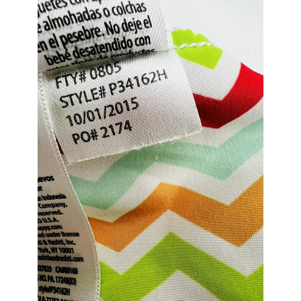 Boppy Baby Elephant Gray Lovey‎ Plush Puppet Chevron Striped Green Red 11X11